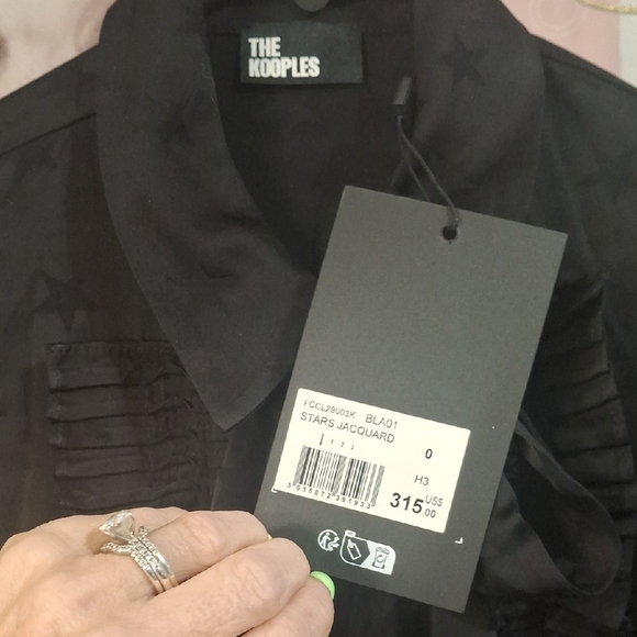 Kooples Black Star Ruffled Unique Blouse - Picture 3 of 12